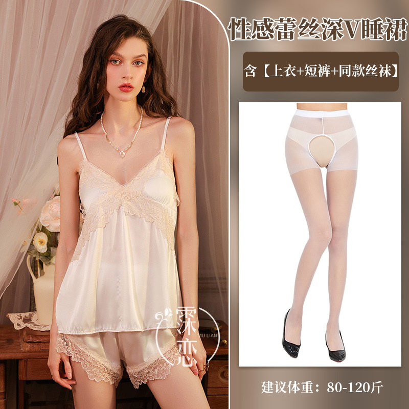 흰색 + 흰색 가랑이 없는 양말
