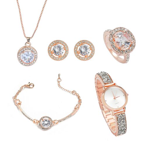 A09360 Fashionable diamond starry sky trendy and personalized ladies quartz watch set 5pcs/set