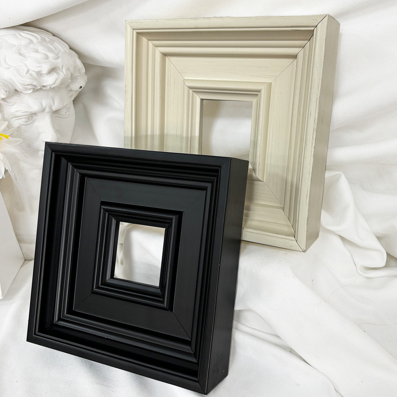 American simple solid wood picture frame mounted oil painting large frame black and white photo frame decoration living room wall cross-border wholesale