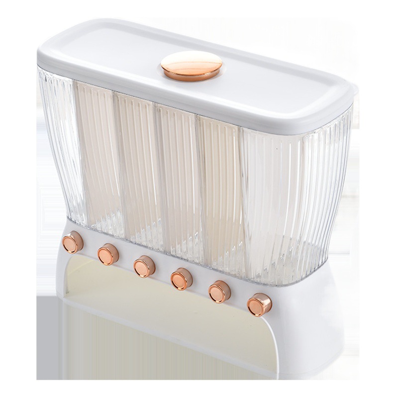 Caja de almacenamiento de grano Cubo de arroz automático de arroz rejilla de almacenamiento de grano de gran capacidad hogar cocina separada Cubo de arroz