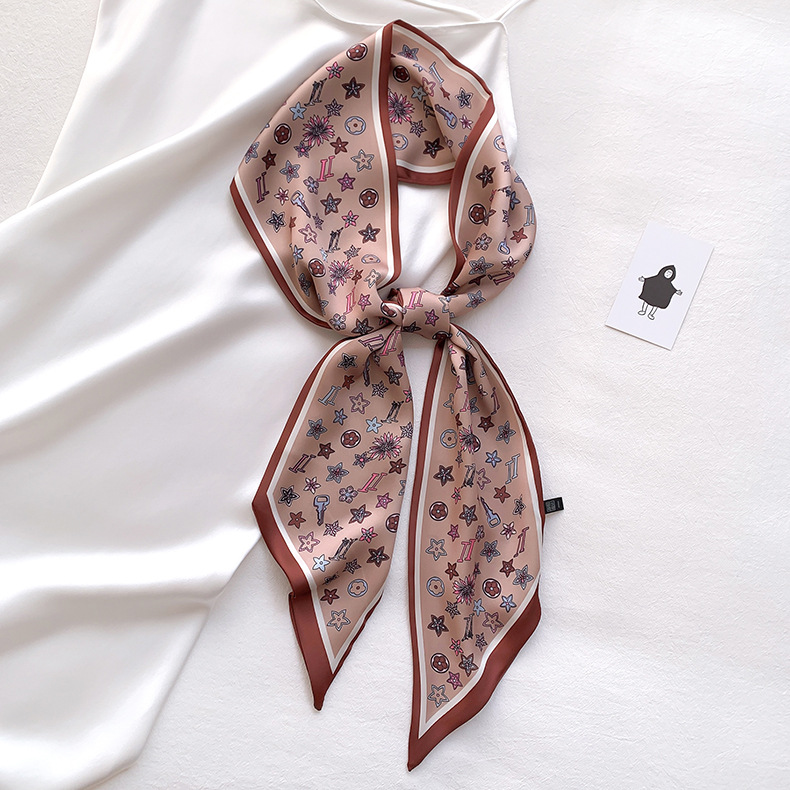 Spring And Autumn Korean Style Versatile Double-sided Thin Narrow Long Scarf Women's Leopard Print Scarf Ribbon Summer Decorative Scarf Dual-use Thin display picture 5