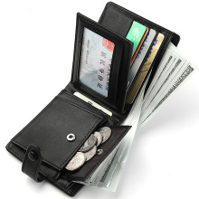 2022新款欧美男士短款钱包批发 复古横款多功能卡包拼接零钱夹男