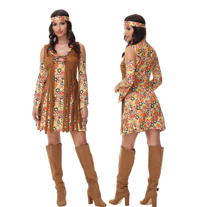 Amazon Retro 70 s Hip Hop Pi Suit Women's Tassel Retro Hip Hop COS Suit Creative Performance Costume