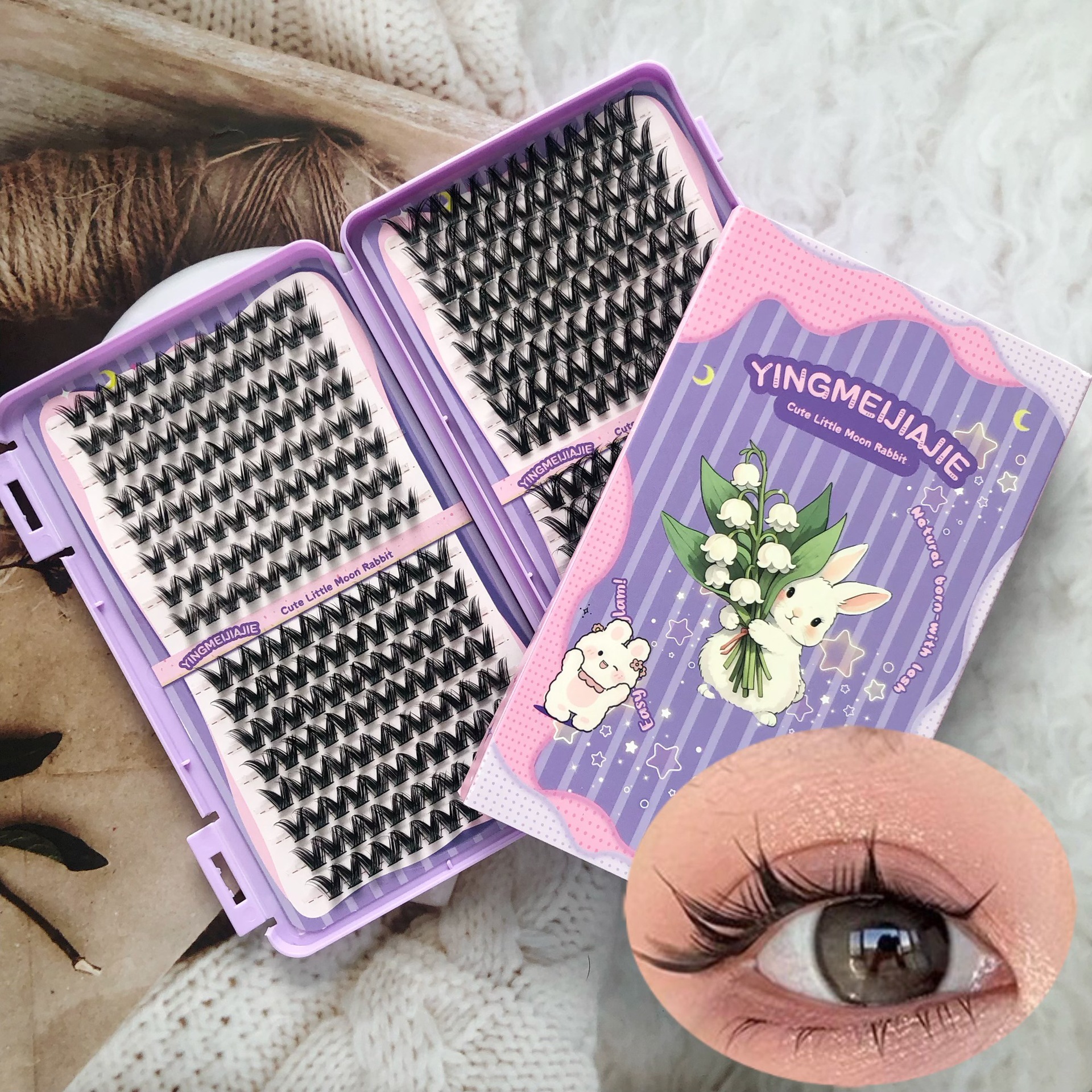 Las pestañas falsas transfronterizas, pestañas de gran capacidad, libro de pestañas, juegos de roles, pestañas falsas de un solo racimo denso de Europa y Estados Unidos.