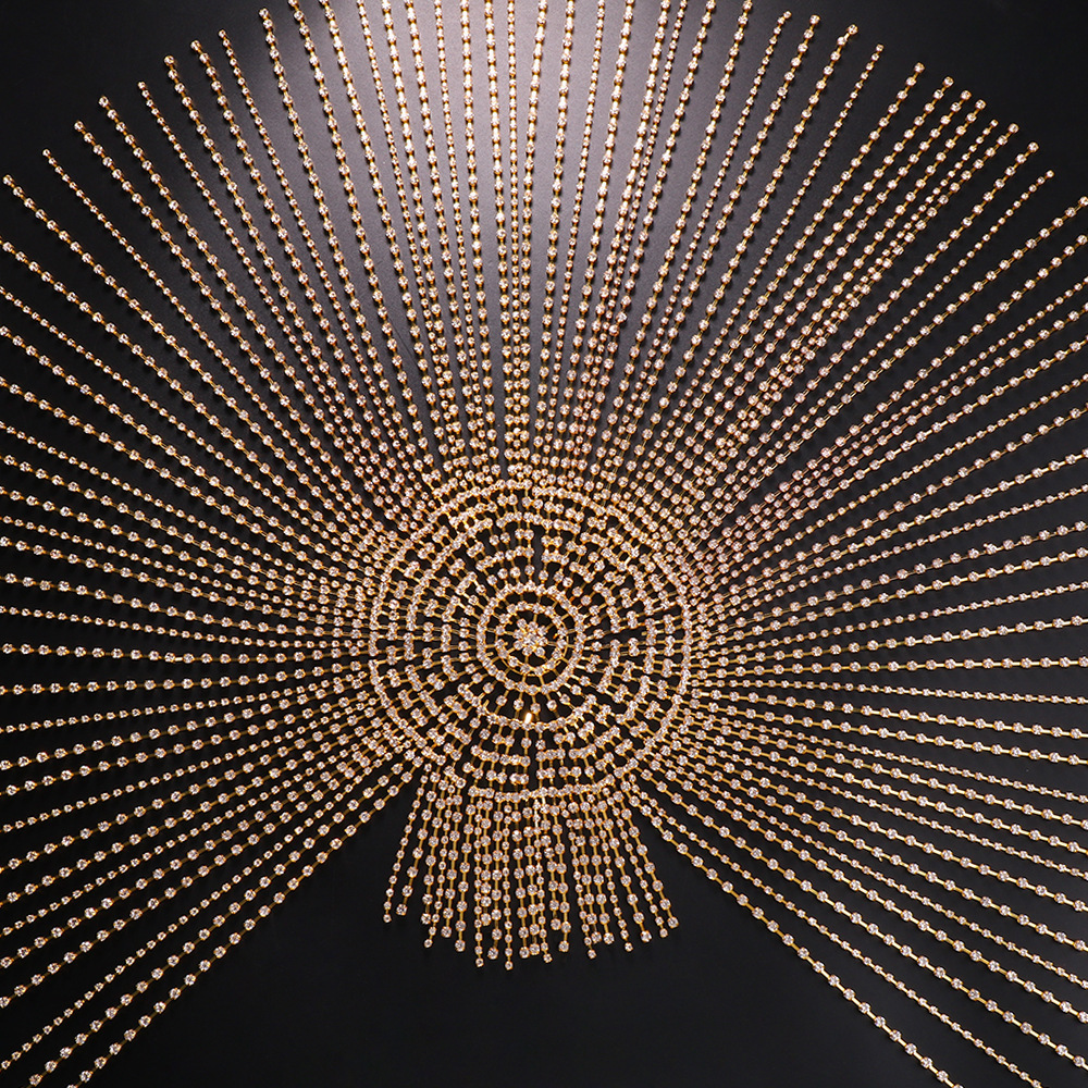 Europa y América nueva cadena del pelo del rhinestone personalidad de la moda exagerada larga borla etapa tocado accesorios para el cabello headwear