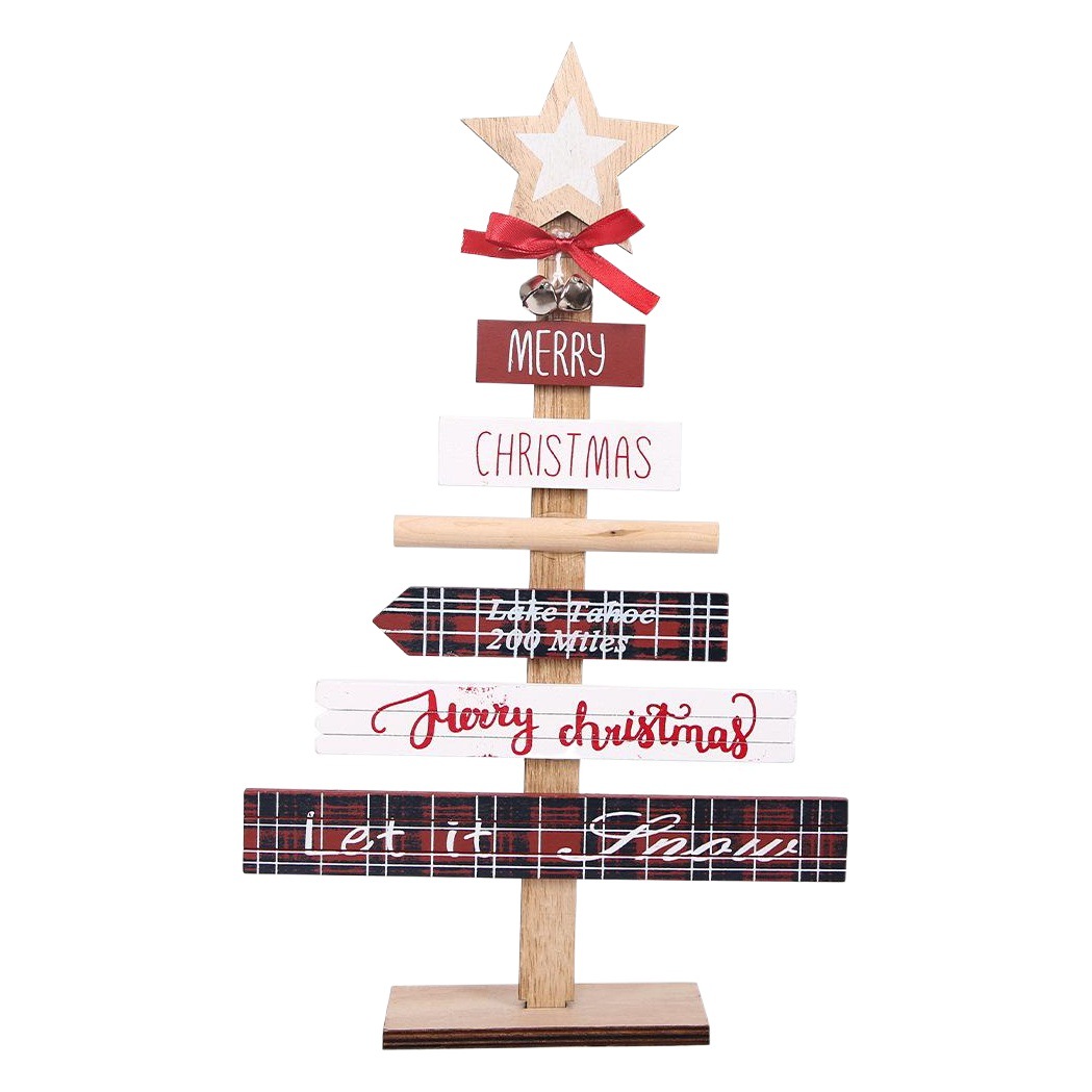 Decoraciones de Navidad Nuevo árbol de Navidad de madera pintado de escritorio DIY adornos de montaje de Navidad accesorios de decoración de vacaciones