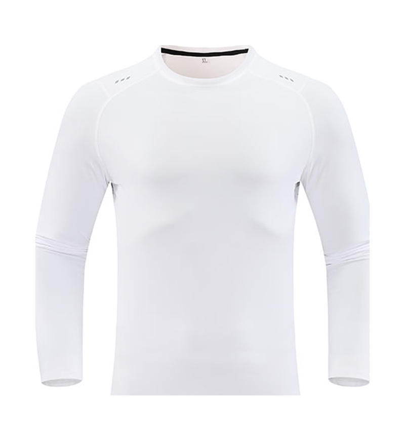 Correr camisetas deportivas elásticas de sudor para hombres secado rápido cuello redondo sudor entrenamiento de acondicionamiento físico americano camisa de cuello redondo de manga larga