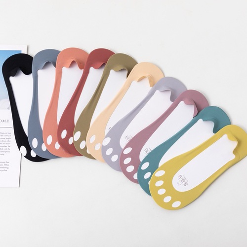 Toe socks women's cotton candy color invisible socks yoga shallow mouth ice silk summer thin non-slip socks split toe socks