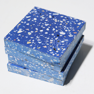 J8 Factory Outlet Store Floor Tiles Artificial Stone Restaurant Catering Ocean Square Tiles Dark Blue Terrazzo Shop G3