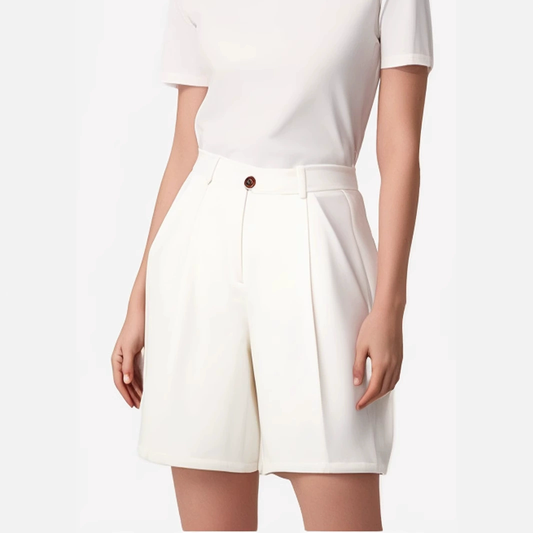 Женский костюм-брюки 2025 года: новый европейско-американский стиль, повседневный, однотонный, простой, модный, свободного кроя, брюки-кюлоты для женщин