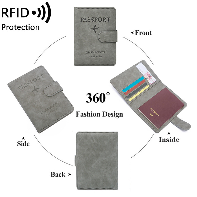 Cross-border 2023 New Model Passport Bag Portable Multi-functional Document Holder International Travel RFID Passport Bag
