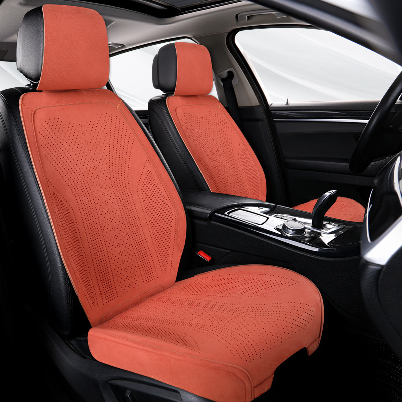 25 new suede car seat cushion four seasons universal Rams breathable summer seat cushion half package car cushion seat cover
