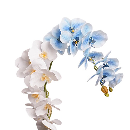 Simulated flower feel orchid soft glue 9-head butterfly orchid home flower arrangement decoration ornaments window landscaping wedding floral art