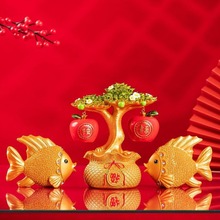 平安果中式国潮摆件客厅电视柜酒柜玄关装饰品乔迁开业礼品家居