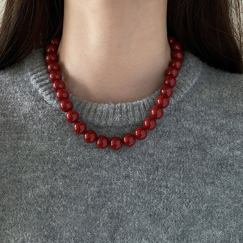 12mm Glass Bead Necklace