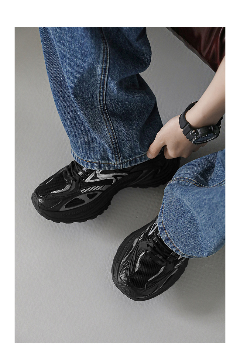 Men's Thick-soled Height-increasing Mesh Running Sneakers_voghion.com