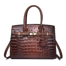 外贸鳄鱼纹大容量包包女秋冬新款时尚女包流行压花女士单肩手提包