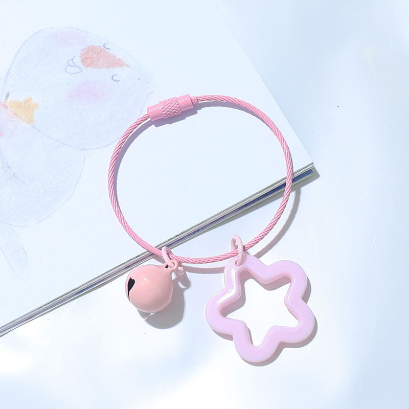 卸売カラフルな五芒星ベルキーホルダーアクリル中空ペンダントバッグヘッドフォンカバーキーホルダーペンダント|undefined