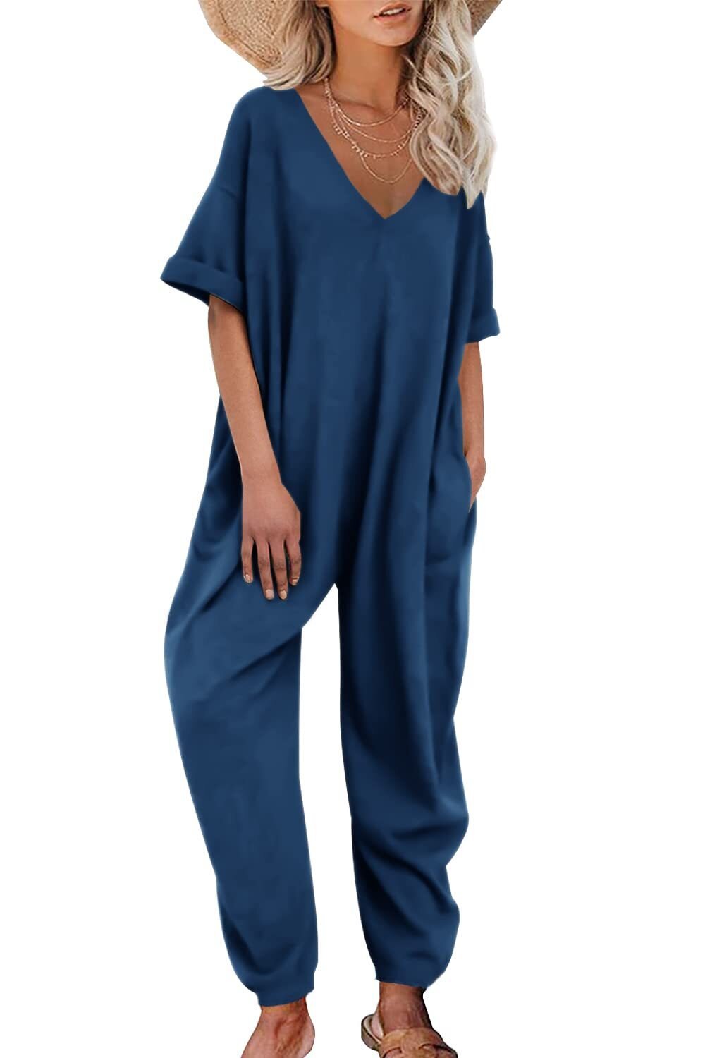 Women's Outdoor Daily Beach Streetwear Solid Color Full Length Pocket Jumpsuits display picture 2