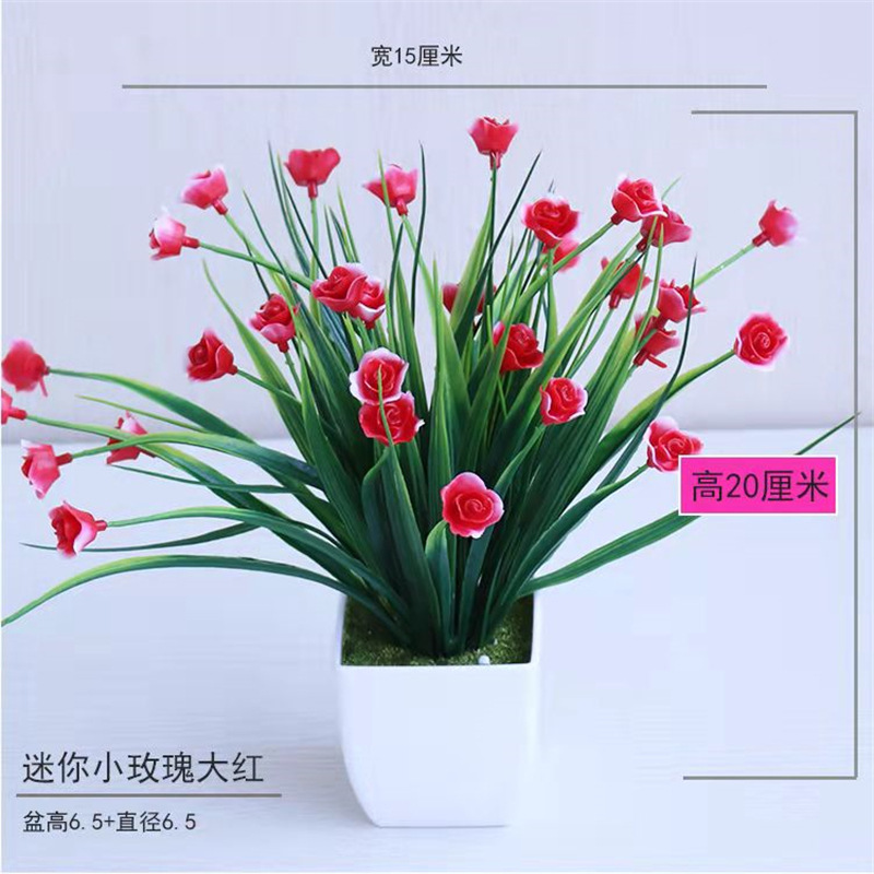 Pequeña imitación de flores falsas decoraciones de sala de estar decoración de mesa de té flores de plástico mano flores falsas plantas decoraciones
