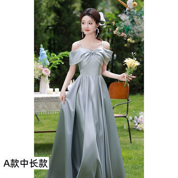 Long, A-line, mid-length, city style, open shoulders