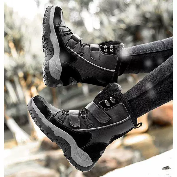 With velcro, black