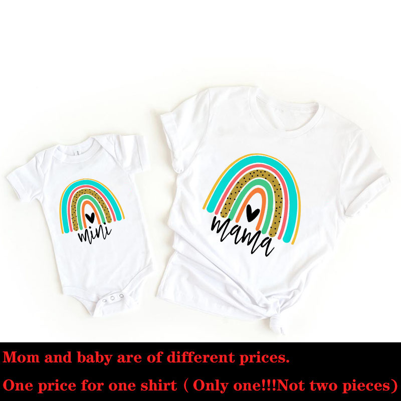 1pcs-Rainbow-Mommy-and-Me-Shir