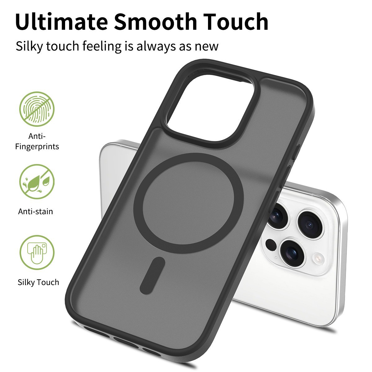 Transfronterizos iPhone17Promax caso de teléfono esmerilado sensación de piel manzana 17 caso de teléfono de absorción 17 agujeros grandes