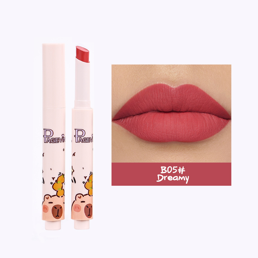 Barra de labios Kapibala transfronteriza 6 PÁGINA Nuevo juego de maquillaje Lápiz labial impermeable de larga duración europeo y americano