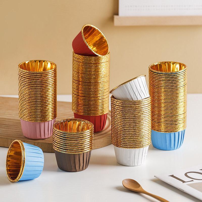 Rolled-edge cups, white cups with rolled rims, muffin paper cups, baking oven cupcake liners, durable cups