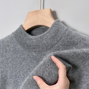 2025 autumn and winter new men's half high collar sweater sweater autumn new base shirt youth casual long sleeve