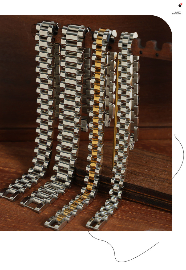 Simple Style Style Simple Style Color Block Titanium Steel Plating Vacuum Plating Men's Bracelets Men's Chain Bracelets