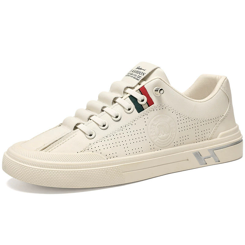 Summer breathable footwear, trend universal white shoes, sneakers, for teenagers