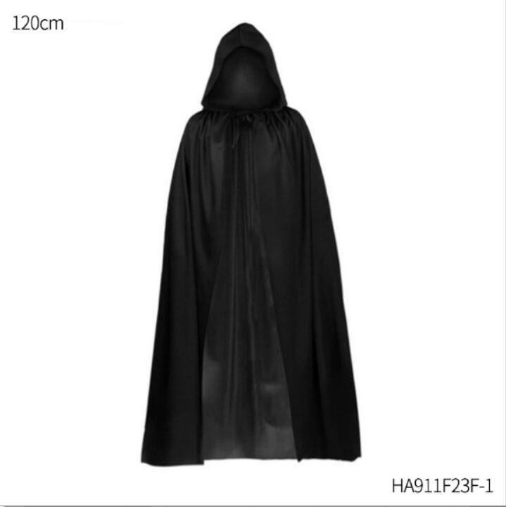 Capa de Halloween Accesorios de disfraces de maquillaje para adultos para niños Capa de muerte de cuello alto de cara roja y negra