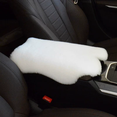 Fur Armrest Mat, Armrest box - white-free-form