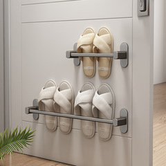Hole-free bathroom slippers rack, bathroom door back wall slipper drying rack, storage rack, bathroom storage organizer