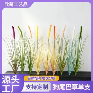 跨境狗尾巴草仿真芦苇蒲苇草单支植物墙造景仿真绿植植物景观装饰
