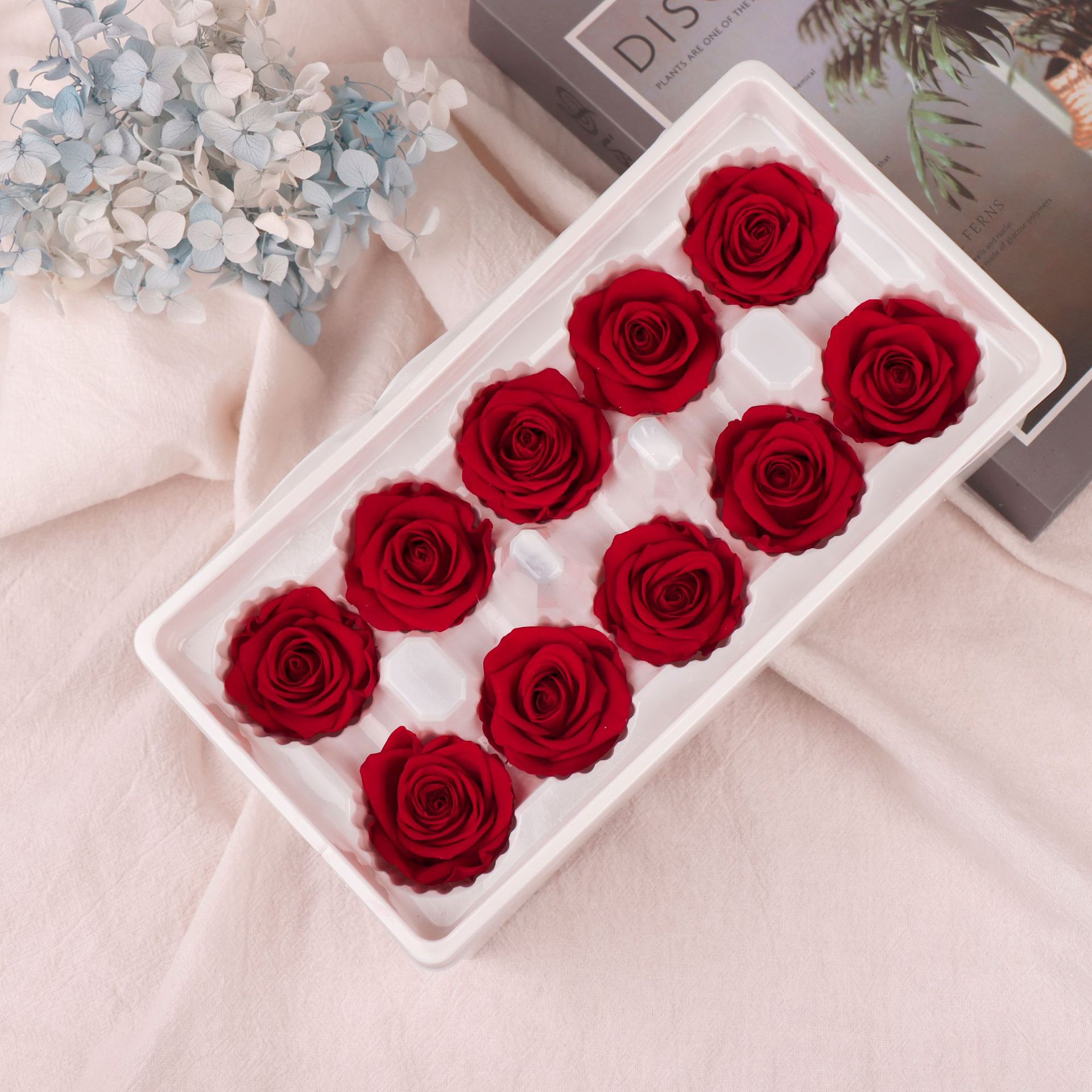 Clase A Flor eterna Rosa 3-4cm Flor seca DIY Yunnan Fabricante 520 Día de la Madre al por mayor