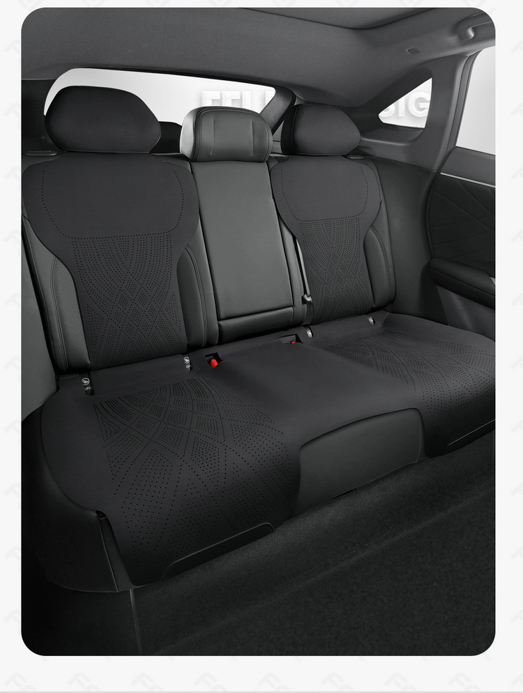 Changan dark blue S07 Special Car Cushion Four Seasons Universal Semi-enclosed Suede Saddle Cushion Perforated Seat Cover Cushion