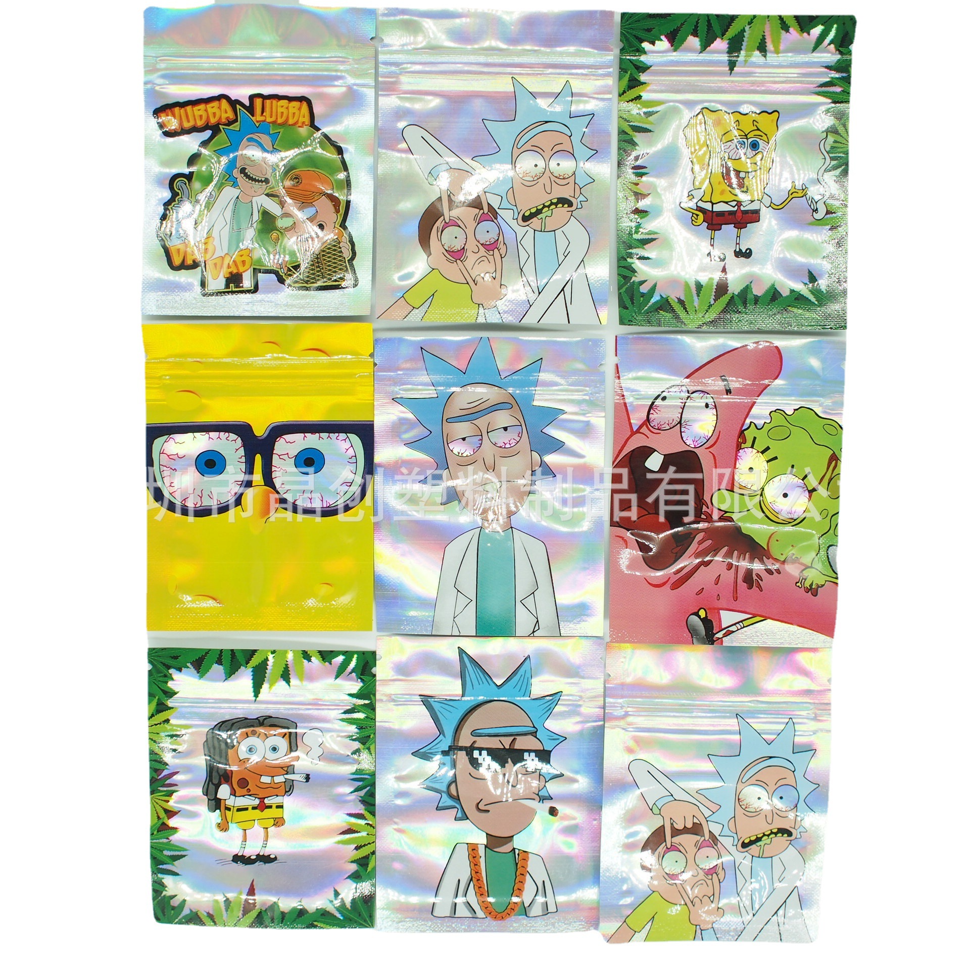 跨境新款 1g瑞克袋子镭射袋烟草袋cookies袋子亚马逊现货袋子weed