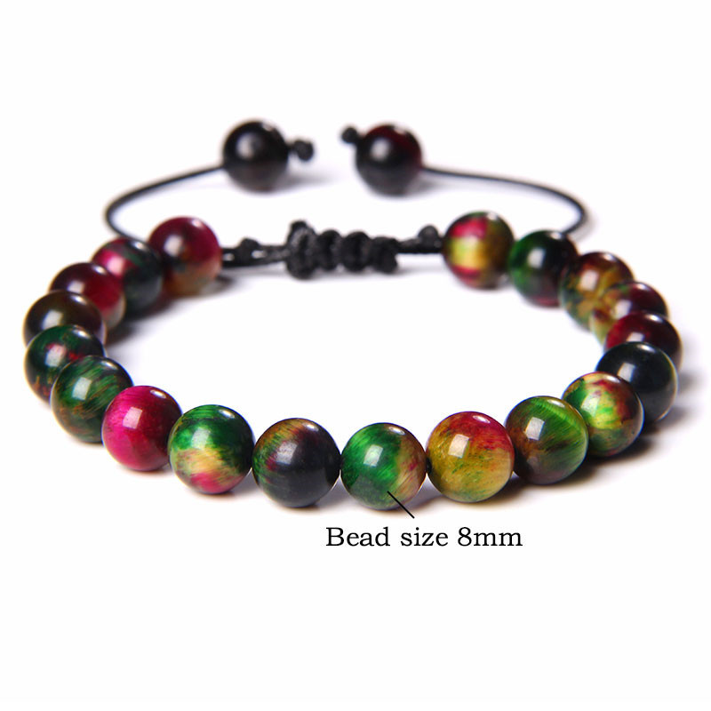 11g Weight Bracelets Classification 1 Piece Quantity Daily Occasion Tiger Eye Material Gradient Color Pattern Unisex Gender Beaded Design Fashion Style 1 Piece Fashion Gradient Color Tiger Eye Beaded Bracelets 9