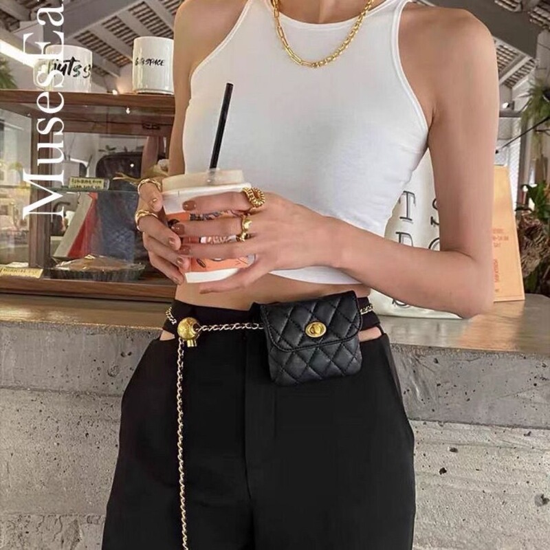 Muses Earth small golden ball waist chain Women's waist bag small fragrance style with chain C home Net red belt middle and ancient waist seal Muses Earth small golden ball waist chain Women's waist bag small fragrance style with chain C home Net red belt middle and ancient waist seal
