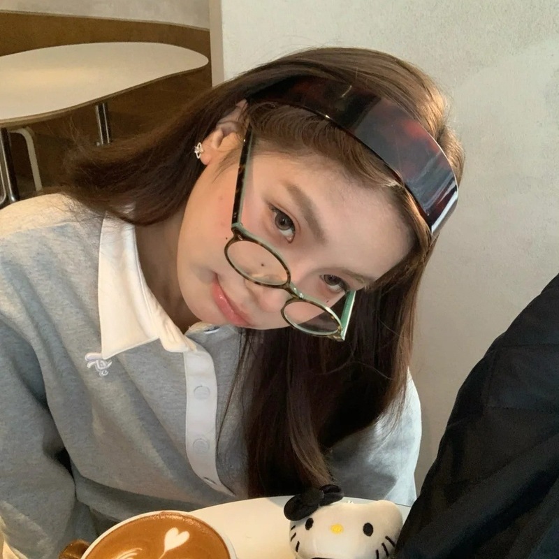 赵露思fever同款韩国宽边发箍复古豹纹头箍高颅顶气质ins风头饰女|undefined