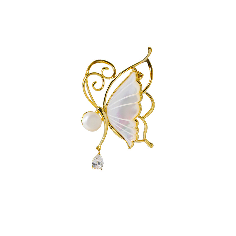 Nuevo Seiko bronce dorado arco de frita tallado broche dulce elegante accesorios accesorios accesorios de brazo vacío joyas