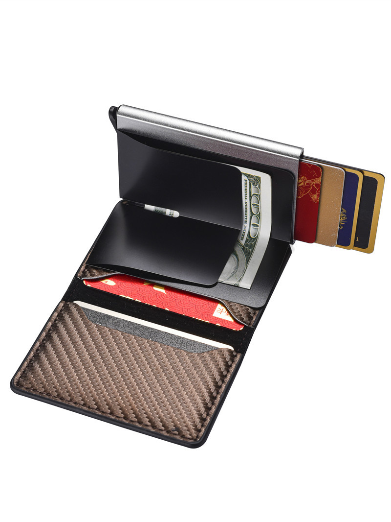 Paquete de tarjeta móvil de metal antimagnético antirrobo transfronterizo tarjeta de crédito caja de metal de aleación de aluminio posición de tarjeta de hombre bolsa de plata metralla de tarjeta