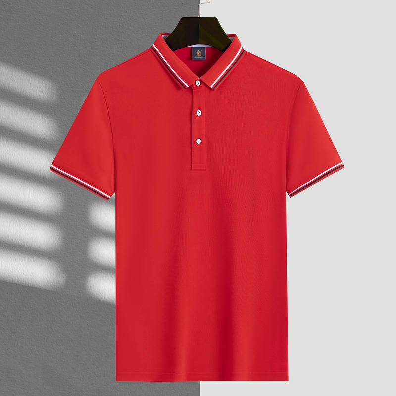 Polo de manga corta de negocios, fresco y transpirable para verano, anti-pilling, de seda helada, ropa de trabajo, con impresión de logotipo personalizado