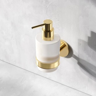 Factory Export Cross-Border 55025B-G Mirror Titanium Abs Pump Head Frosted Glass Soap Dispenser Soap Dispenser Rack