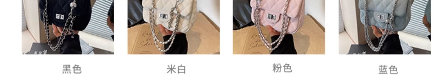 Diamond-shaped chain bag for women, 2025 new style, trendy and high-end fashion, versatile for spring and summer, single-shoulder crossbody bag, small square bag Specification drawing