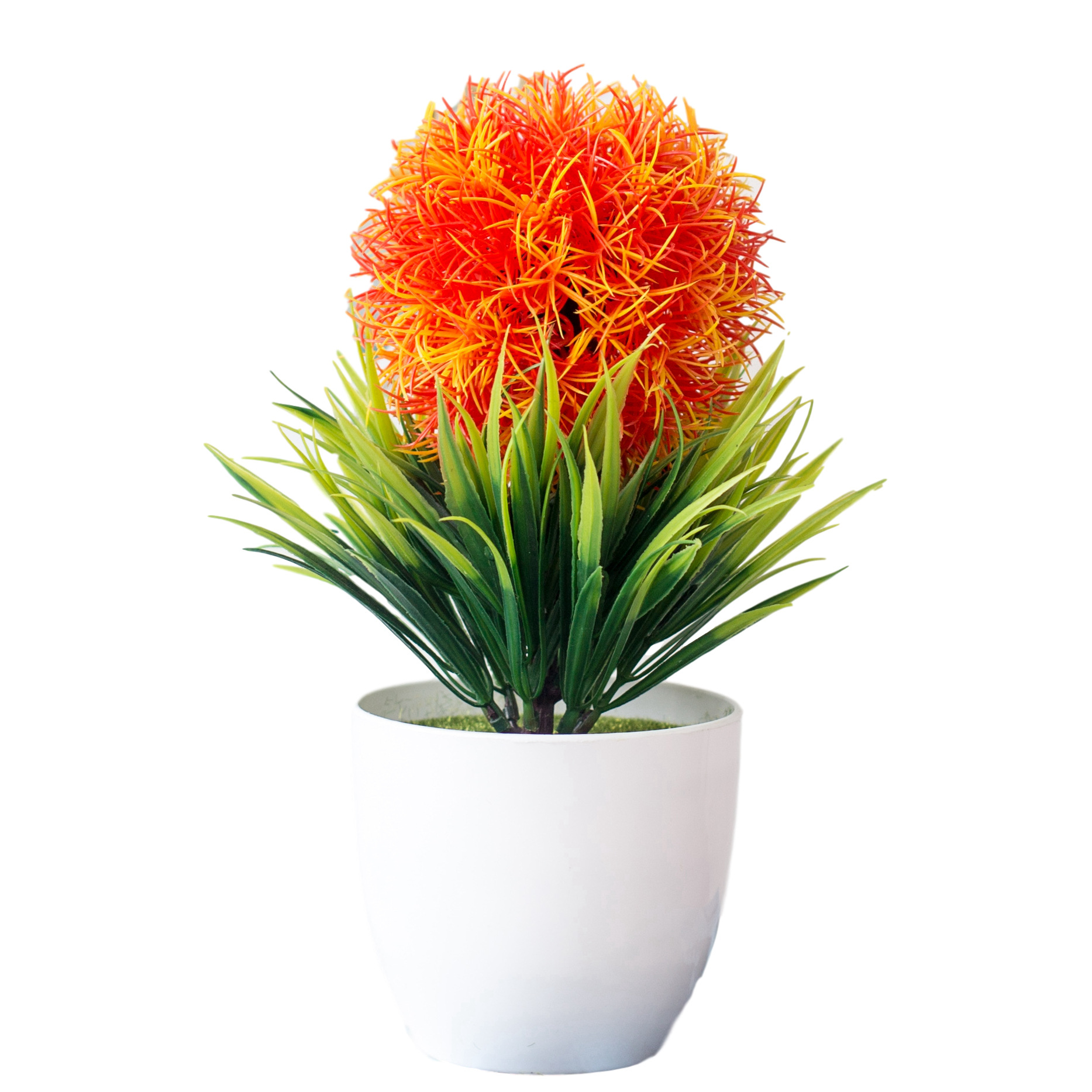 Flor artificial maceta hierba de primavera Goldfish hierba plantación pequeño árbol bonsai Flor de plástico planta verde flor artificial maceta decoración de flores adornos