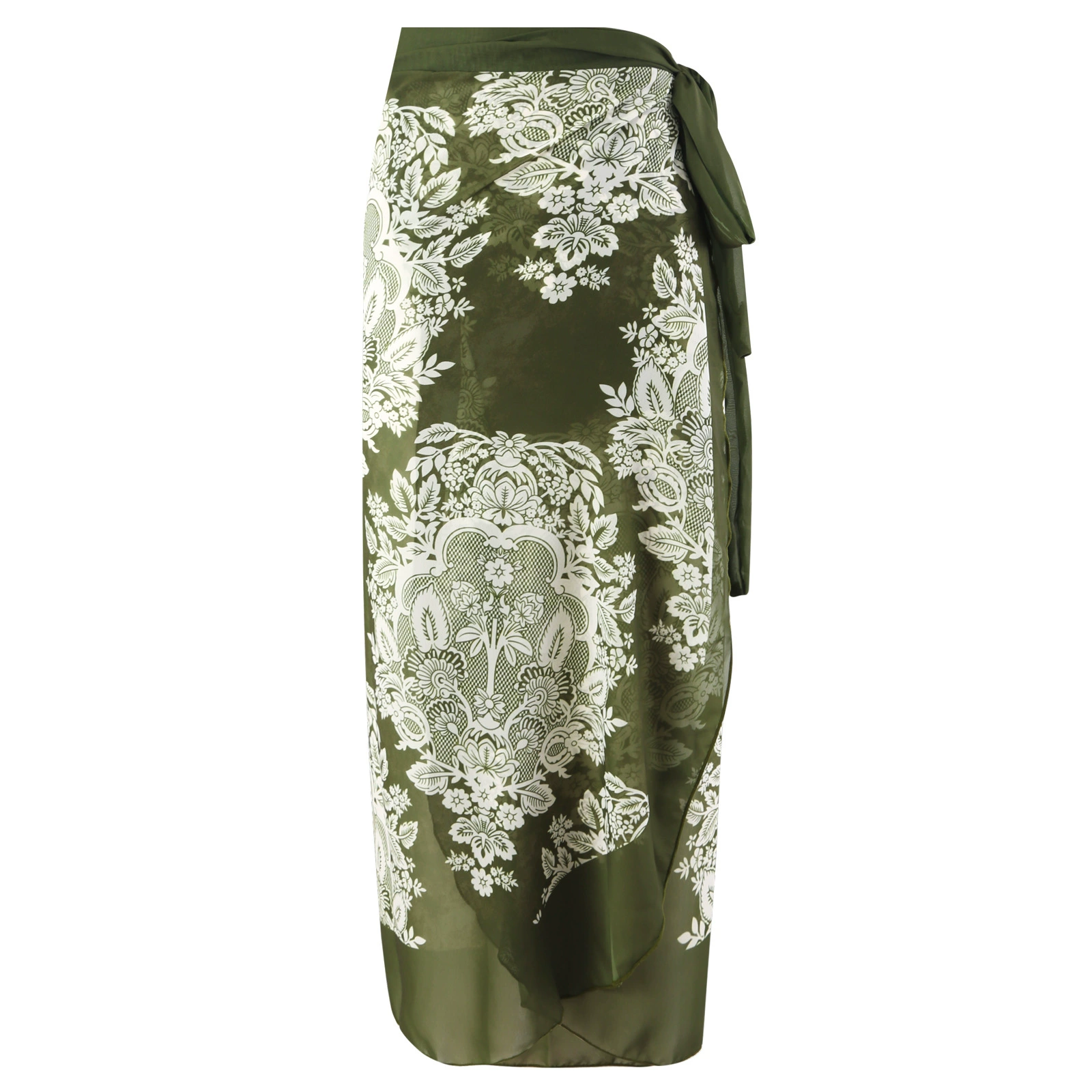One-Piece Swimsuit (Qiao Jiayuan) 2025 Retro Style with Wrap Skirt, Crane Print, S–XL & One Size